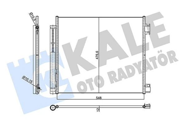 KALE KLİMA RADYATÖRÜ KURUTUCULU RENAULT KADJAR ; KOLEOS ; ESPACE 15=> - NISSAN QASHQAI   AL/BRZ 536×476,6X12 ürün görseli 1