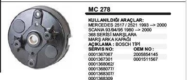 REMARK MARŞ ARKA KAPAK BOSCH 368 MERCEDES 2521/2517 ürün görseli 1