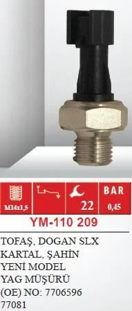 KLF YAĞ MÜŞÜRÜ TOFAS SLX YM.- KARTAL- DOGAN- SAHIN YM. 0.35 BAR (SOKETLI) ürün görseli 1