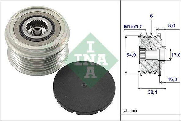 ALTERNATÖR KASNAĞI ASTRA H-COMBO C-CORSA C-D-MERIVA 1.3 CDTI-DOBLO-GRANDE PUNTO-LINEA 1.3 MTJ ürün görseli 1