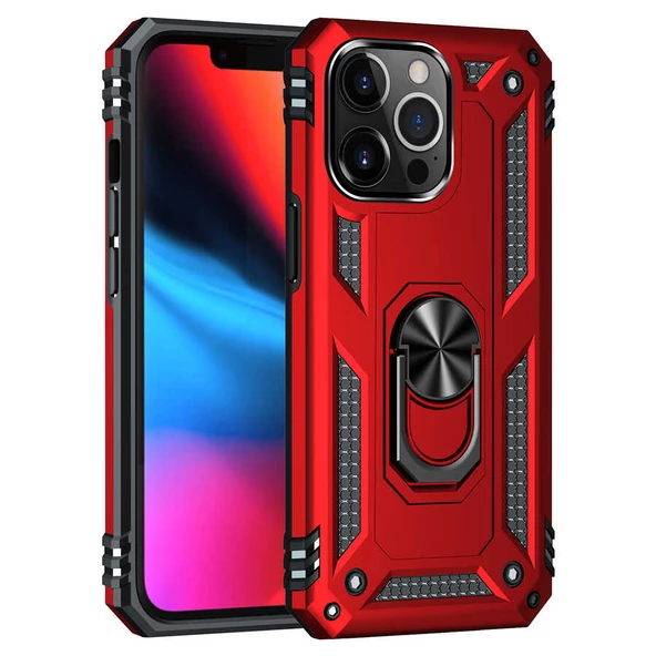 Gpack Apple iPhone 13 Pro Kılıf Vega Tank Standlı Yüzüklü Mıknatıslı ürün görseli 1