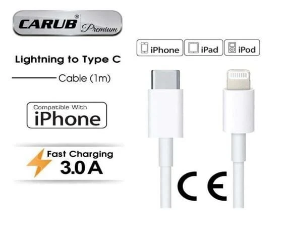 CARUB ŞARJ KABLOSU IPHONE TO TYPE C 1MT ürün görseli 1