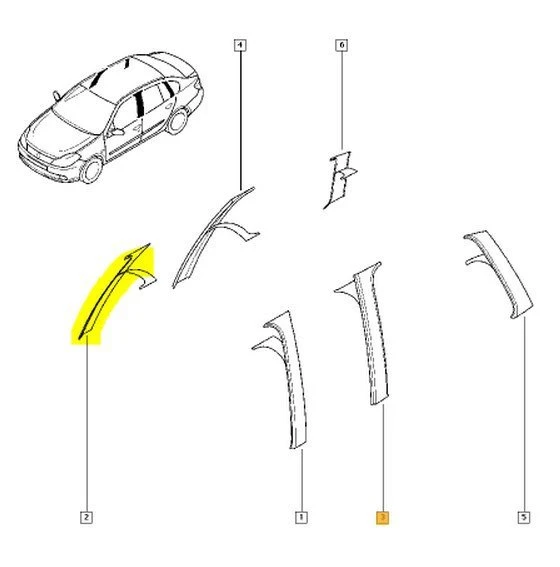 Renault Clio Symbol Ön Sağ Kapı Çıtası / Bant / Kuşak (2008-2013) 8200699760 1.4, 1.2, 1.5 DCI ürün görseli 1