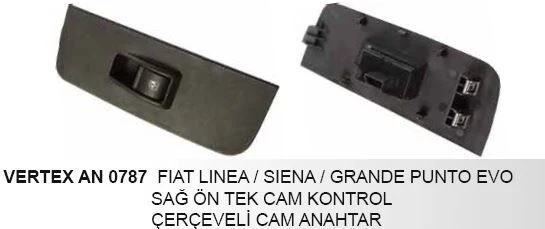 DODO CAM KALDIRMA ANAHTARI TEKLİ SAĞ FIAT SIENA/LINEA ÇERÇEVELİ 25108 - AN213 - AN0785 - AN0787 ürün görseli 1