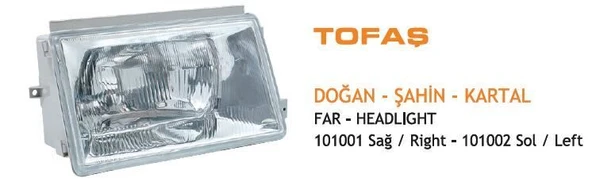 AYFAR FAR KOMPLE H4 FIAT DOĞAN 88-92 SAĞ TIRNAKLI ürün görseli 1
