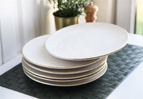 Seramikci Beyaz Gold 6Lı Servis Tabağı ürün görseli 1