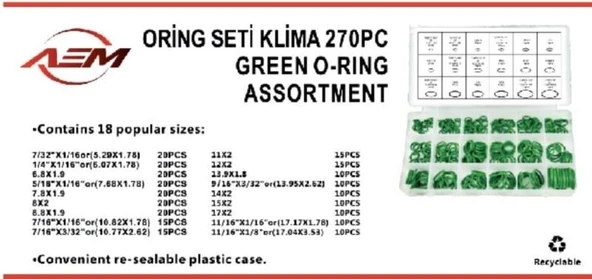 AEM ORİNG SETİ KLİMA ürün görseli 1