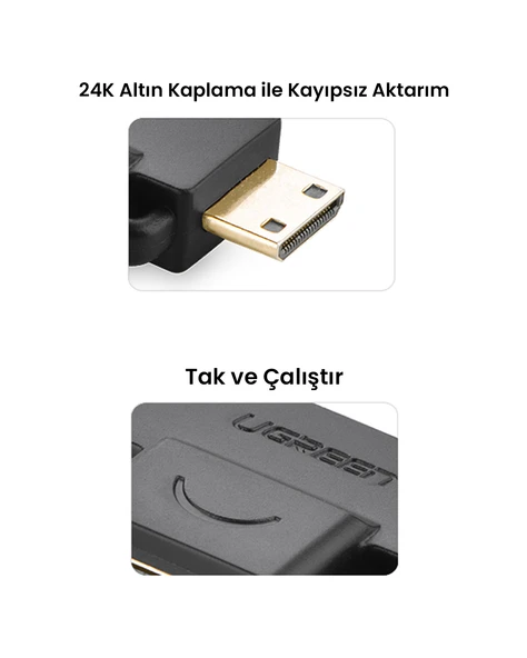 UGREEN Micro Mini HDMI Dönüştürücü Adaptör, 20144 - Resim 6