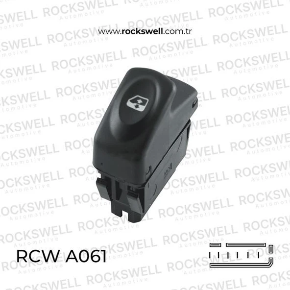ROCKSWELL CAM ACMA KAPAMA ANAHTARI GRI CLIO KANGOO MEGANE1 6 PIN RENAULT ürün görseli 1