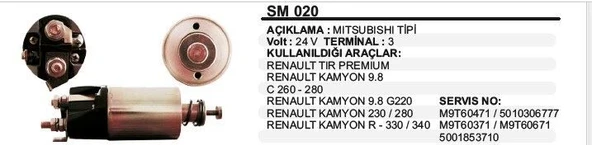 REMARK MARŞ OTOMATİĞİ 24V RENAULT TIR PREMIUM Y.M.KAMYON 9.8 C260-280 G220 230-280 R-330-340 MITSUBISHI TİP ürün görseli 1