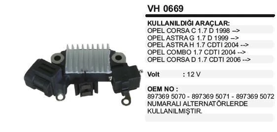 VERTEX KONJEKTÖR ASTRA G / CORSA C 1.7 DTI 98-> ürün görseli 1