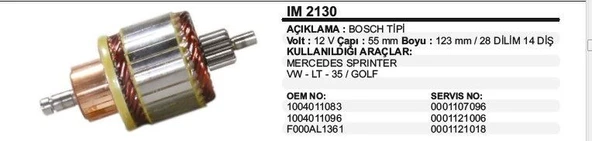 DODO KOLLEKTÖR MERCEDES SPRINTER /VW LT 35 / GOLF BOSCH TİP ürün görseli 1