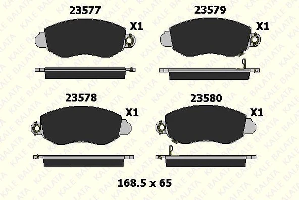 KALE BALATA FREN BALATA ÖN FORD TRANSIT V184 - 02-06 ARKADAN ÇEKER ürün görseli 1