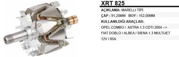 REMARK ROTOR 12V 85A OPEL/FIAT DOBLO 1.3 CDTI MARELLI ürün görseli 1