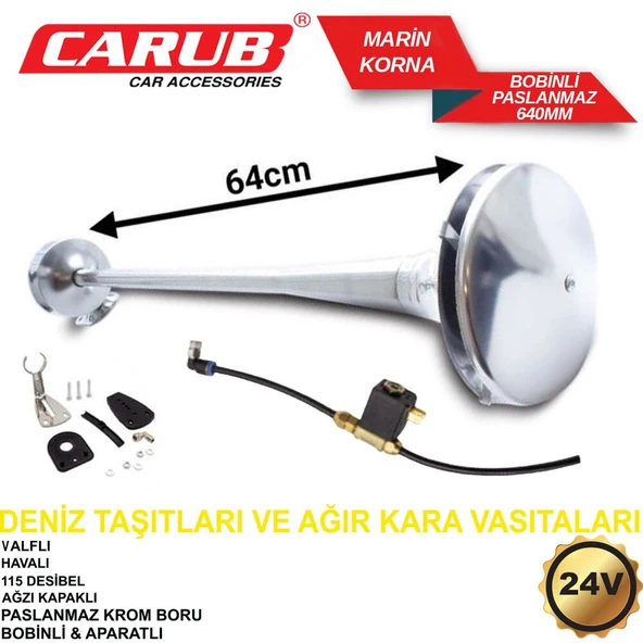 CARUB KORNA 24V BOBİNLİ  MARİNE 640MM YUV  PASLANZ ürün görseli 1