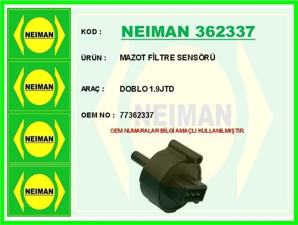 NEIMAN MAZOT FİLTRE SENSÖRÜ DOBLO 1.9JTD ürün görseli 1
