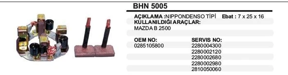 DODO KÖMÜR YUVASI 12V MAZDA B2500 4 KÖMÜRLÜ NIPPONDENSO TİP ürün görseli 1