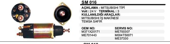 REMARK MARŞ OTOMATİĞİ 24V MITSUBISHI İŞ MAKİNASI/TEMSA SAFİR MITSUBISHI TİP ürün görseli 1