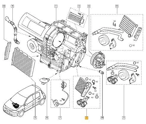 Renault Megane Kalorifer Radyatörü (2003-2012) 7701207712 MGA81700 1.4, 1.6, 2.0, 1.5 DCI ürün görseli 1