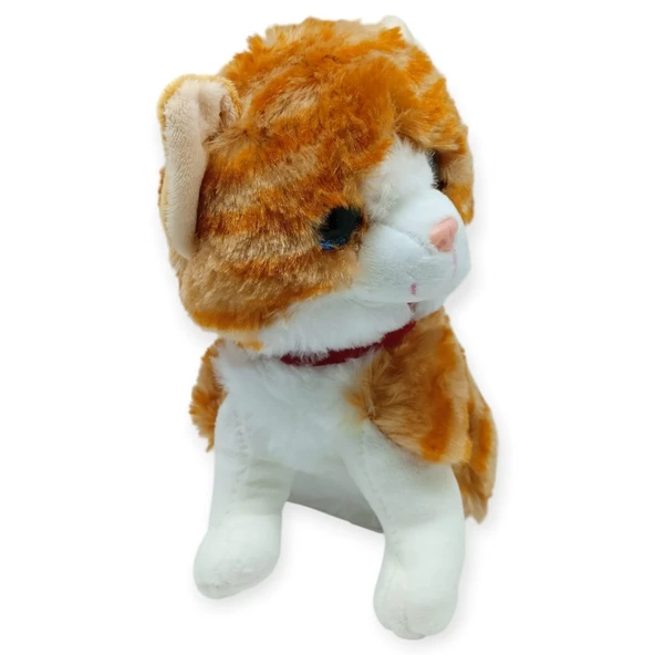 Sesli Peluş Kedi 25 cm - Sarı - Resim 2