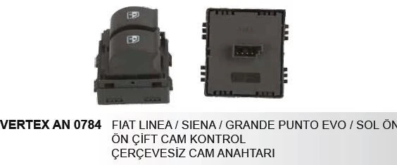 DODO CAM KALDIRMA ANAHTARI ÇİFTLİ SOL FIAT SIENA/LINEA ÇERÇEVESİZ ürün görseli 1