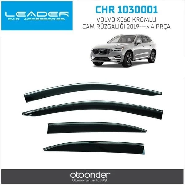 Sunplex Kromlu Cam Rüzgarlığı Volvo XC60 2019-2025 4 Parça ürün görseli 1