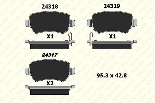 Kale Balata Arka Disk Fren Balatası Opel Astra F-G-H-J Combo Corsa C Meriva 2003-2010 ürün görseli 1