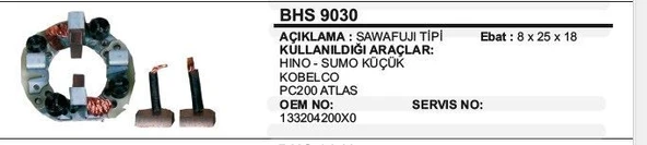VERTEX KÖMÜR YUVASI KOBELCO/PC 200/ATLAS-HINO-SUMO KÜÇÜK SAWAFUJI TİP ürün görseli 1