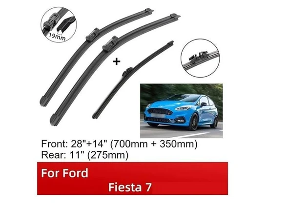 NRP Silecek Takımı Ön Arka Muz Butonlu Renault Captur Ford Fiesta ürün görseli 1