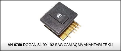 DODO ANAHTAR CAM AÇMA DOĞAN SL 90-92 UNO L SAĞ TEKLİ 25174- AN201 - AN0750 ürün görseli 1