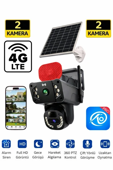 O-kam Pro Okam-3815E | 4G Destekli, Çift Lensli 6MP Güneş Enerjili PTZ Dış Mekan Kamera ürün görseli 1