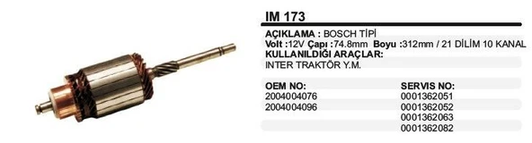 REMARK KOLLEKTÖR 12V INTER TRAKTÖR YM BOSCH TİP ürün görseli 1