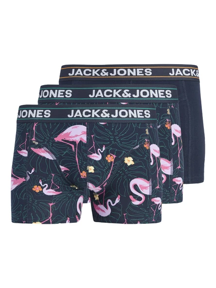 JACK JONES Erkek Flamingo Desenli 3 lü Kutulu Boxer 12295173 ürün görseli 1