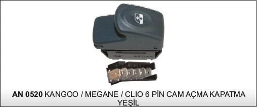 DODO ANAHTAR CAM AÇMA KANGOO/MEGAN/CLIO 6P YEŞİL ürün görseli 1