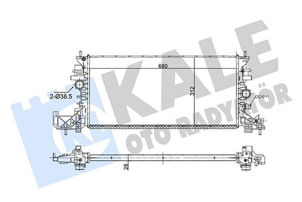 KALE RADYATÖR OPEL ASTRA K (B16) 1.0 1.2 1.4 1.6 Turbo 1.5CRDI 1.6CDTI 15=> (MT) AL/BRZ ürün görseli 1