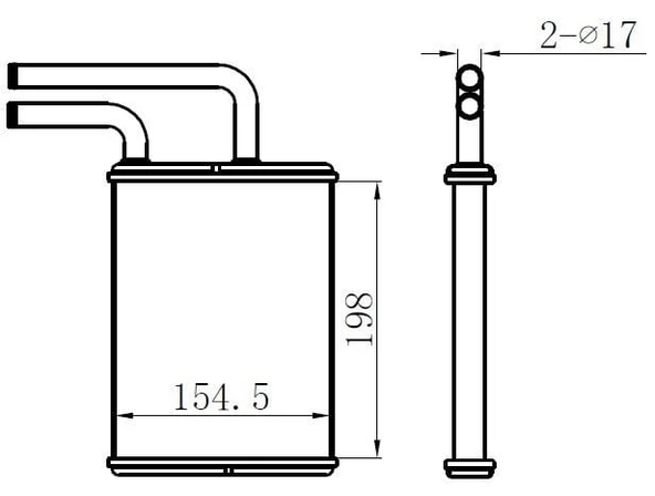KALORİFER RADYATÖR MITSUBISHI CANTER 3 5 TON (198X156X22) A/M (BRAZING) ALUMİNYUM ürün görseli 1