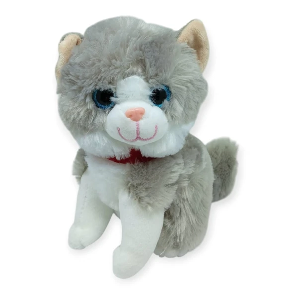 Sesli Peluş Kedi 25 cm - Gri ürün görseli 1