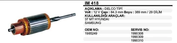 REMARK KOLLEKTÖR 12V DELCO 37MT HYUNDAI / SAMSUNG DELCO TİP ürün görseli 1