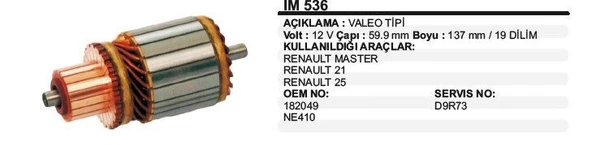 REMARK KOLLEKTÖR 12V RENAULT MASTER 21/25 VALEO TİP ürün görseli 1