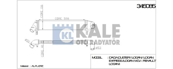 KALE TURBO RADYATÖRÜ (INTERCOOLER) DACIA DUSTER / LOGAN / LOGAN EXPRESS / LOGAN MCV - RENAULT LOGAN I ürün görseli 1