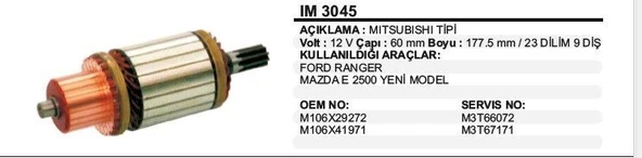 DODO KOLLEKTÖR 12V 9 DİŞ MITSUBISHI FORD RANGER / MAZDA E2500 Y.M. MITSUBISHI TİP ürün görseli 1