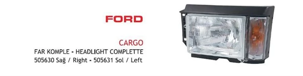 AYFAR FAR KOMPLE SOL FORD KARGO-IVECO (1996-2003) E-BELGELİ ürün görseli 1