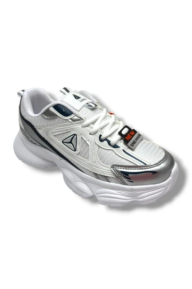 Marco Jamper 2411-26 Cilt Deri Anorak Anatomik Sneaker Beyaz Gümüş 36-40 ürün görseli 1