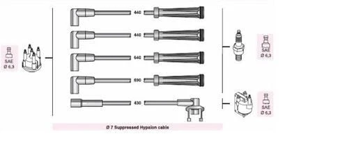 BUJİ+BOBİN KABLOSU RENAULT R19 I/II CLIO I-İ 1.2-1.4 90-98 MEGANE I 1.4 96-99 EXPRESS ürün görseli 1