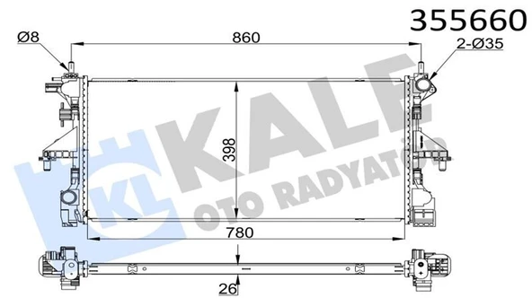 KALE RADYATÖR PSA PEUGEOT BOXER - CITROEN JUMPER 2.2/3.0HDI 2006-2014  FIAT DUCATO 2.3D MTJ 2011-2024 ürün görseli 1