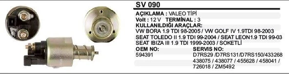 REMARK MARŞ OTOMATİĞİ 12V VW CADDY II/GOLF IV/SEAT TOLEDO SOKETLI VALEO TİP ürün görseli 1