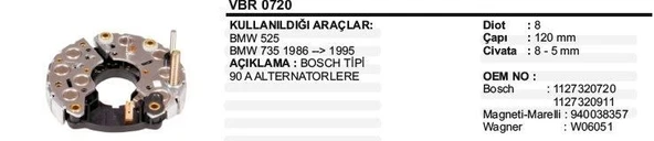 DODO DİOT TABLASI BMW 525/735 86-95 ürün görseli 1