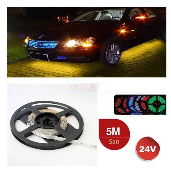 CARUB ŞERİT LED 24V 300 LED 5MT SARI ürün görseli 1