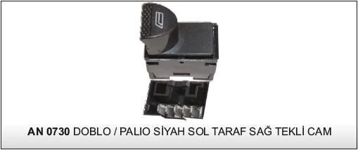 DODO ANAHTAR CAM AÇMA DOBLO/PALIO/ALBEA TEK SİYAH SOL 25177 - AN208 -AN0730 ürün görseli 1