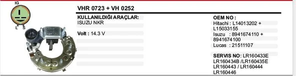 VERTEX KONJEKTÖR +DİOT TABLASI 12V ISUZU NKR ürün görseli 1